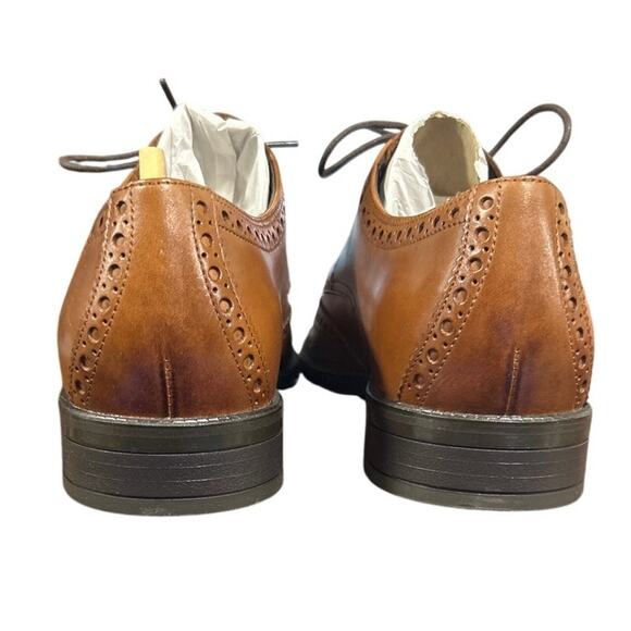 New In Box Cole Haan Men Size 8 British Tan Leather Wing Oxford Grand 360 Shoes